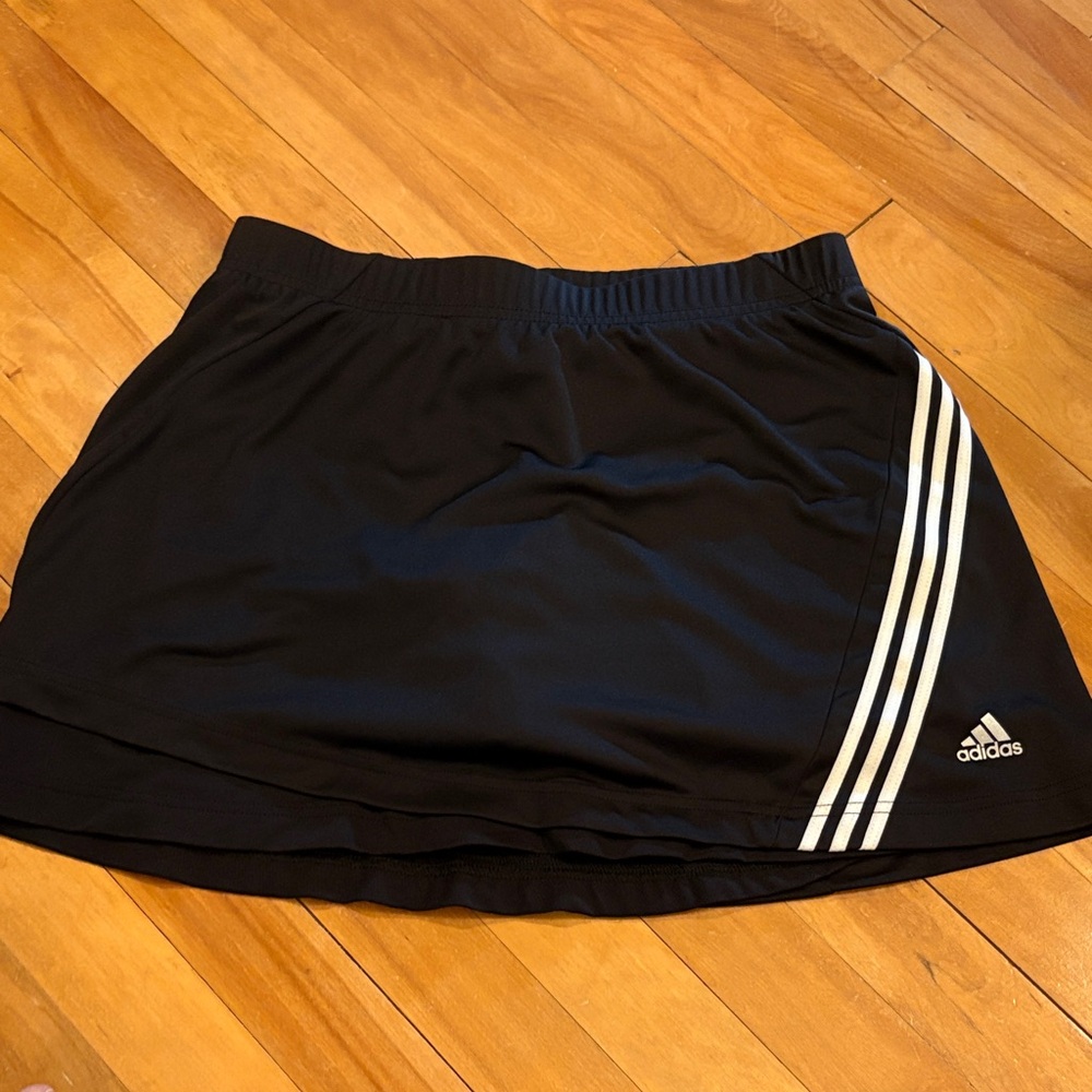 Adidas Black Athletic Skirt with White Accents